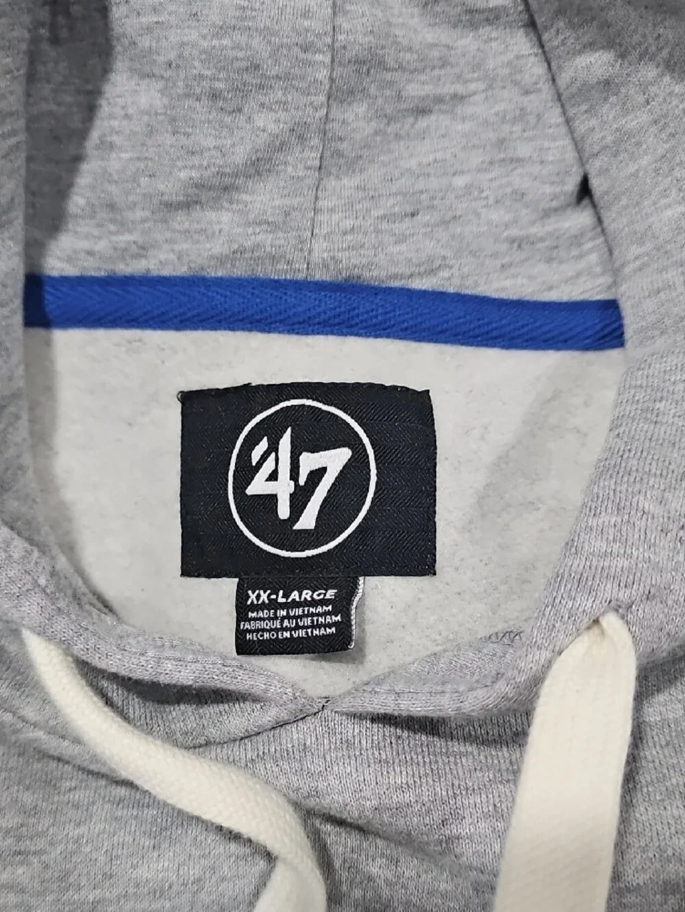 47 Men's Gray and Blue RAMS Pullover Hoodie